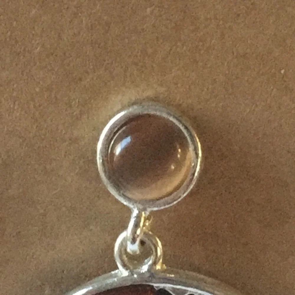 💐5/25 dangle silver toned yin yang orange black